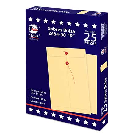 Sobre Bolsa Nassa Folder Ante C.R. 8 Pqs C/25 Pzs 26X34 Cms - Ia0306 FullOffice.com