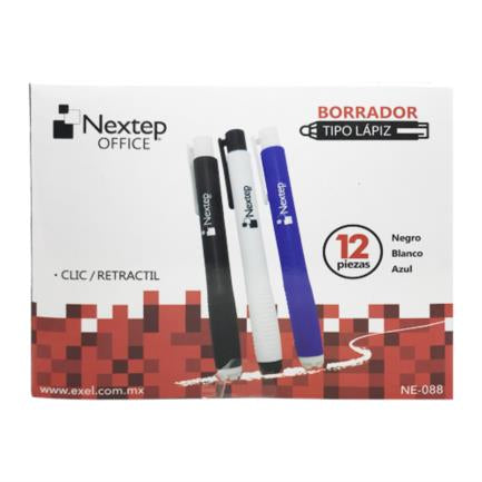Borrador Nextep Tipo Lápiz Clic/Retráctil C/12 - Ne-088 FullOffice.com