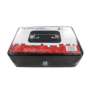 Caja Dinero Nextep Metálica Grande 25Cm Color Negro - Ne-161 FullOffice.com