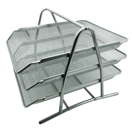 Charola Organizadora Nextep Malla Metálica De 3 Niveles Plata Tipo Oficio - Ne-162P FullOffice.com
