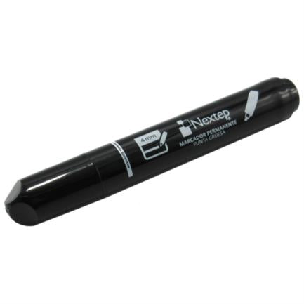 Marcador Permanente Nextep Punta Gruesa Cincel 4Mm Negro C/12 Pzas - Ne-074 FullOffice.com