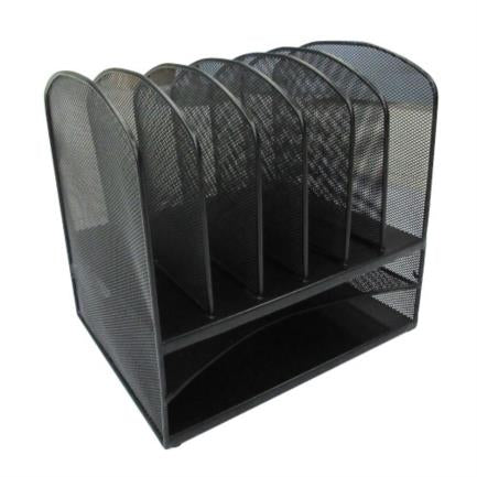 Organizador De Archivos Nextep Malla Metálica 6 Ranuras/Bandeja Doble - Ne-163A FullOffice.com
