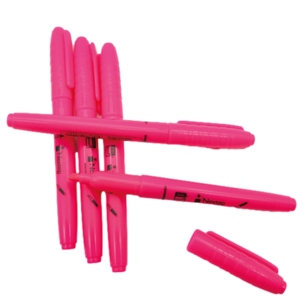 Marcador Nextep Resaltador Tipo Pluma Color Rosa C/12 Pzas FullOffice.com