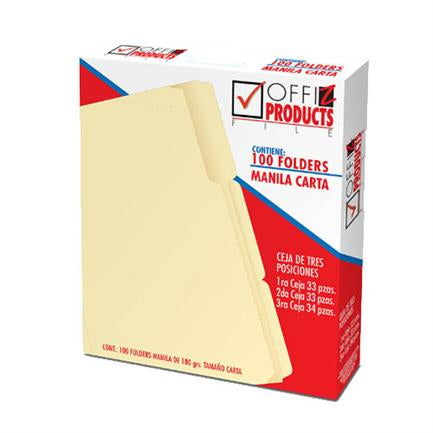 Folder Offiz Manila Carta 3 Pocisiones C/100 - Py1073 FullOffice.com