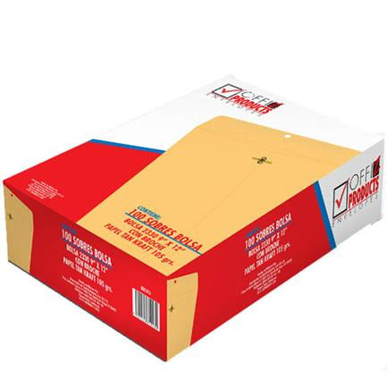 Sobre Bolsa Manila Offiz Carta C/Broche 9"X12" Pq100 - Ia0234