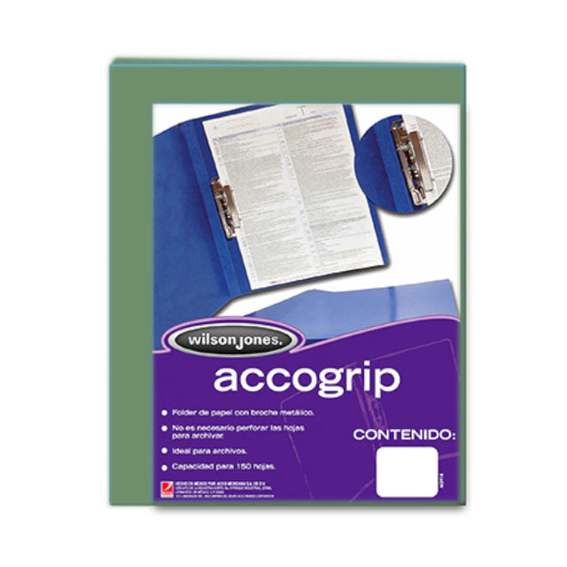 Carpeta Acco Grip T3 Sh-975 Oficio Verde Claro C/4 - P0975 FullOffice.com