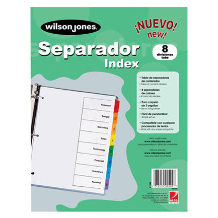 Separador Wilson Jones 8 Divisiones Economico - P1346 FullOffice.com