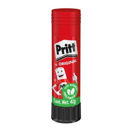 Barra De Pegamento Pritt Original - 24 Unidades De 43g - Base Natural Y Lavable