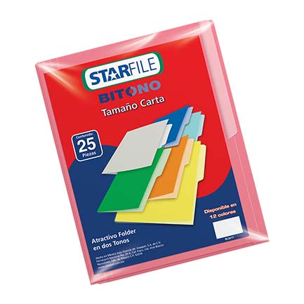 Folder Bitono Mapasa T.Carta Rosa C/25 - Ph0074 FullOffice.com