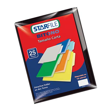 Folder Bitono Mapasa T.Carta Negro C/25 - Ph0078 FullOffice.com