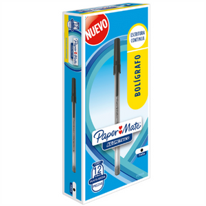 Bolígrafo Papermate Kilometrico Económico Color Negro C/12 Pzas - 2129429 FullOffice.com