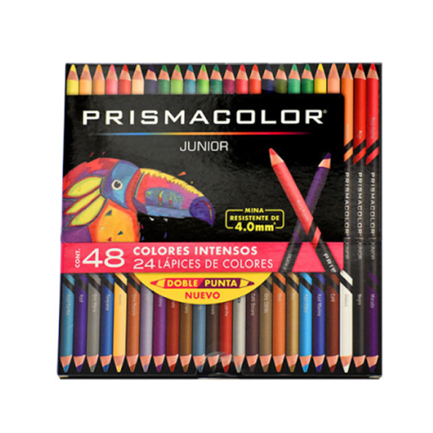 Colores Prismacolor Junior Doble Punta C/24 Pzas 48 Colores Intensos - 2153015 FullOffice.com