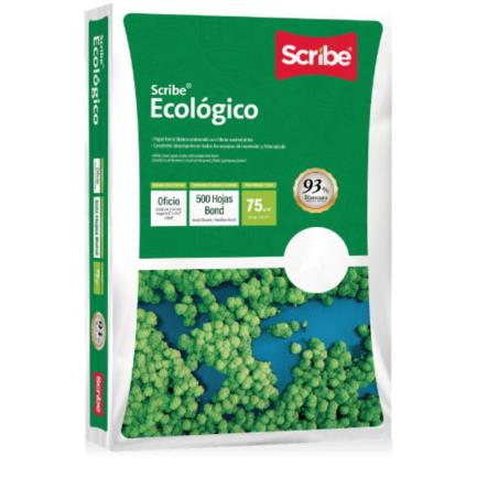 Papel Cortado Scribe Ecológico Oficio 93% De Blancura 75Gr Caja C/5000 Hojas FullOffice.com
