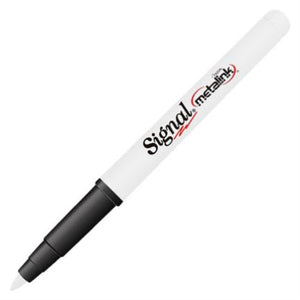 Marcador Permanente Signal Metalink Punta Bala Color Blanco C/12 Pzas - 30011