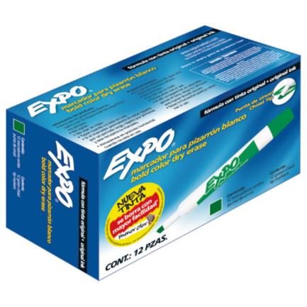 Marcador Sanford Expo 83004 Verde Cincel Pizarron Blanco Pqt - 83004 FullOffice.com