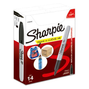 Marcador Permanente Sharpie Punta Fina Color Negro C/12+2 - 2102504 FullOffice.com