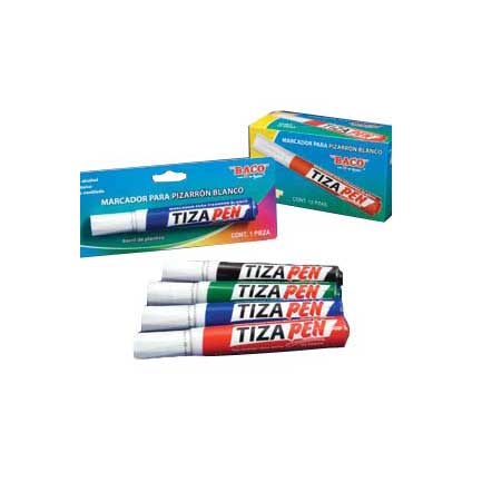 Marcador Baco Tizapen Plastico Negro C/12 - Mr029