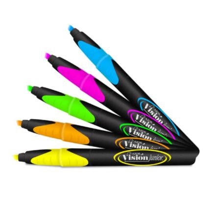 Resaltador Azor Vision Junior Punta Cincel 4Mm Colores Surtidos C/5 Pzas - 2825 FullOffice.com