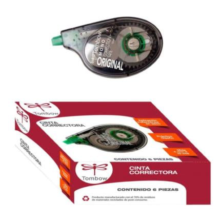 Cinta Correctora Zebra Tombow 10Mx4Mm Caja C/6 Pzas - 2207-00 FullOffice.com
