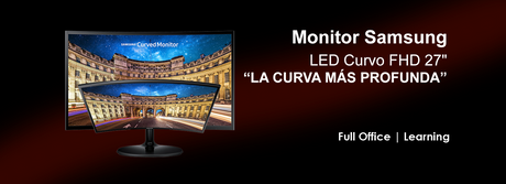 Monitor Samsung LED LC27F390FHLXZX Curvo FHD 27", La curva más profunda. FullOffice.com