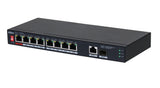 Dahua Technology PoE PFS3110-8ET1GT1GF-96 No administrado Gigabit Ethernet (10/100/1000) Energía sobre Ethernet (PoE) Negro