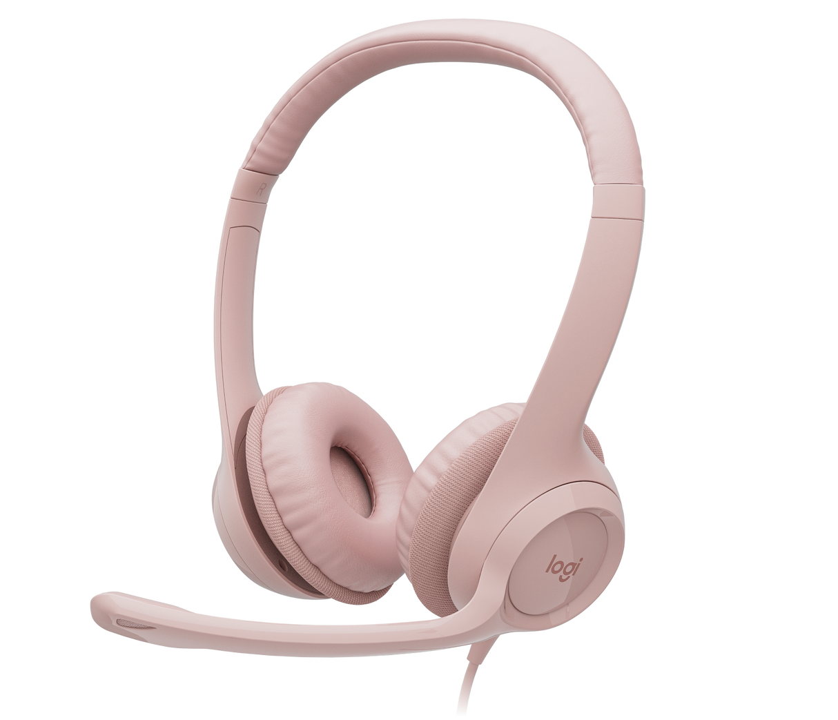 Logitech H390 Diadema USB Rosa, Control de Audio Integrado, 3.5 mm