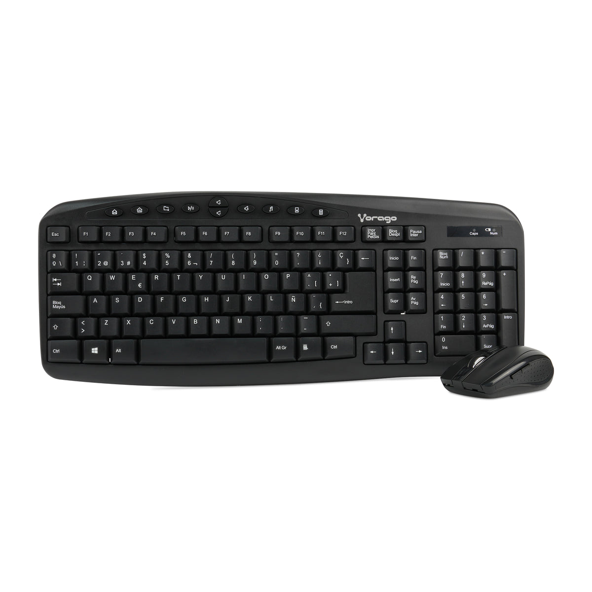 Kit Vorago Teclado y Mouse Km-303 Inalambrico Multimedia Negro