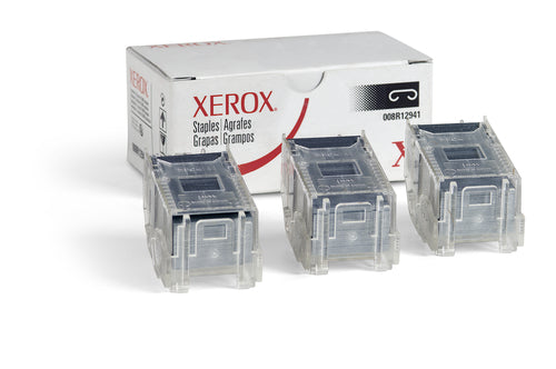 008R12941 - Xerox Recarga de grapas para acabadoras avanzada y profesional y grapadora auxiliar Cartucho de Tinta 15000 grapas Fijación Metal Negro, Transparente