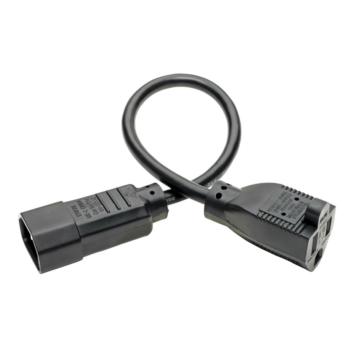 Tripp Lite P002-001-10A Cable de Alimentación de CA para Computadora NEMA 5-15R a C14 - 10A, 125V, 18 AWG, 30.5 cm [1 pi
