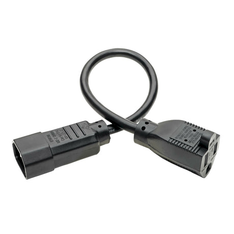 Tripp Lite P002-001-10A Cable de Alimentación de CA para Computadora NEMA 5-15R a C14 - 10A, 125V, 18 AWG, 30.5 cm [1 pi