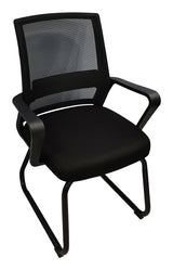 Nextep NE-652N silla para oficina o computadora asiento acolchado respaldo de malla, Negro, Negro, Tela