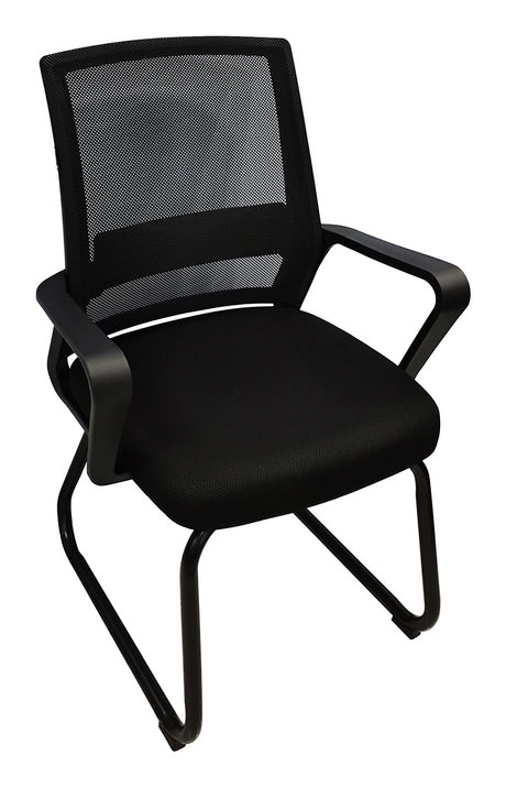 Nextep NE-652N silla para oficina o computadora asiento acolchado respaldo de malla, Negro, Negro, Tela
