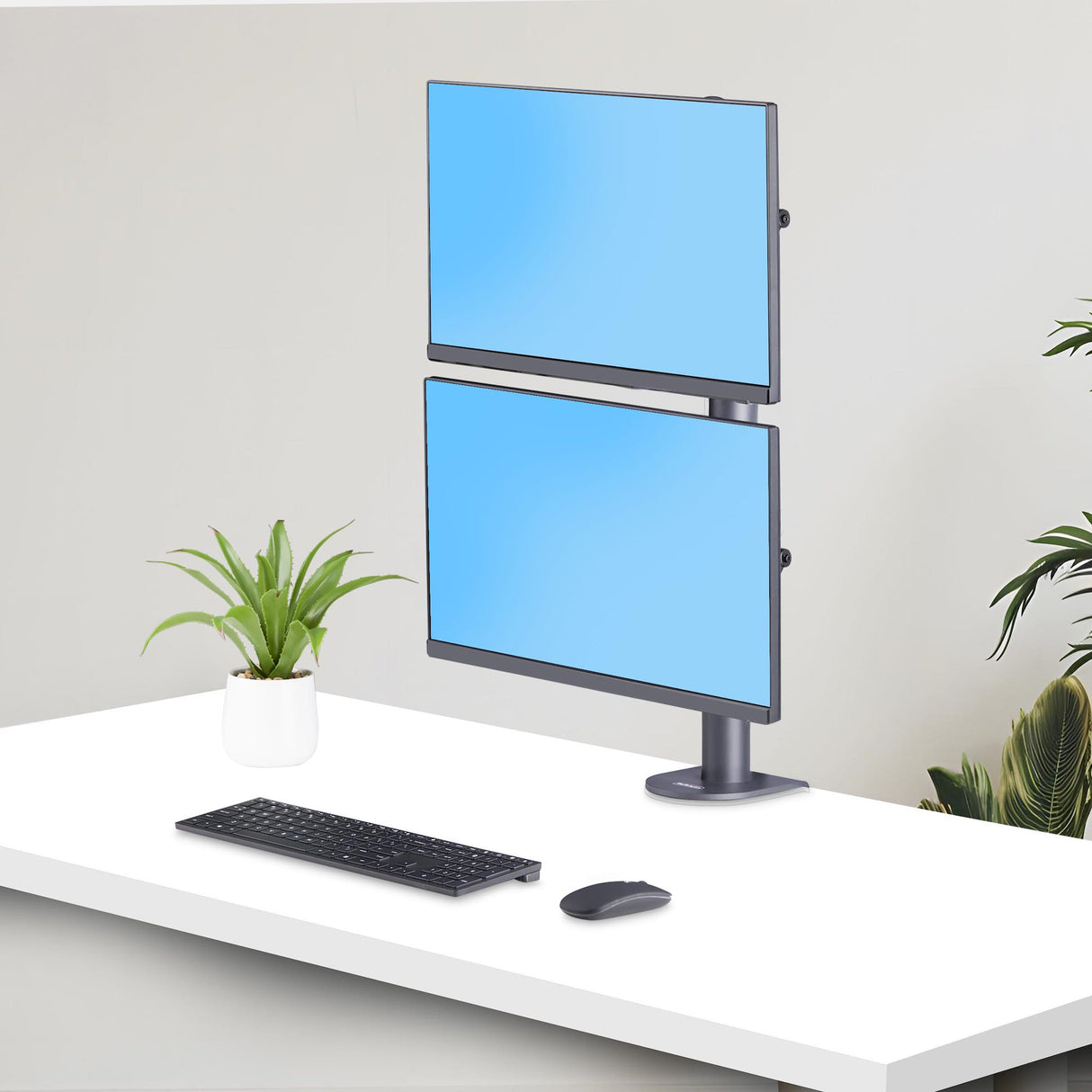 StarTech.com Soporte de Sobremesa para Dos Monitores Apilados Verticalmente de 49" 16:9 o 32:9 - Capacidad de Carga