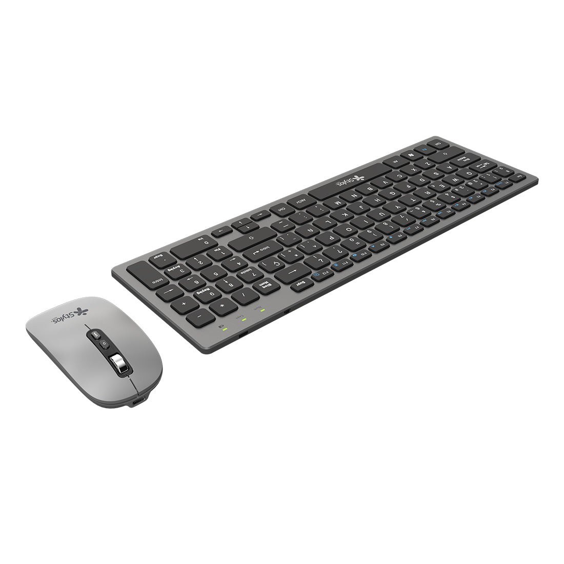 Combo Inalambrico Recargable 2 en 1 Stylos Teclado 96% Membrana 96 teclas Conexion USB Nano 2.4Ghz + Mouse 1,600 Dpi 5 B