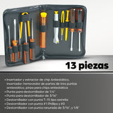 Manhattan Juego de herramientas básicas para computadora juegos de herramientas mecanicas Llave de vaso, Phillips 1/4" Vinilo Negro