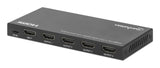 Manhattan Splitter HDMI de 4 puertos con downscaling, 4K@60 Hz, distribuye 1 entrada HDMI a 4 salidas (misma señal), bot