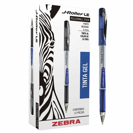 Bolígrafo Zebra J-Roller Le Gel Mediano Color Azul - 8001-Le FullOffice.com