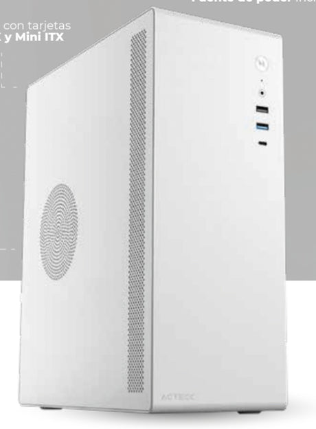 Acteck AC-935159 carcasa de ordenador Micro Torre Blanco 450 W