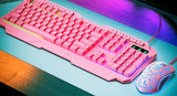 Xtech XTK-540S teclado Ratón incluido Juego USB QWERTY Español Rosa, Alámbrico, Interruptor de membrana, LED