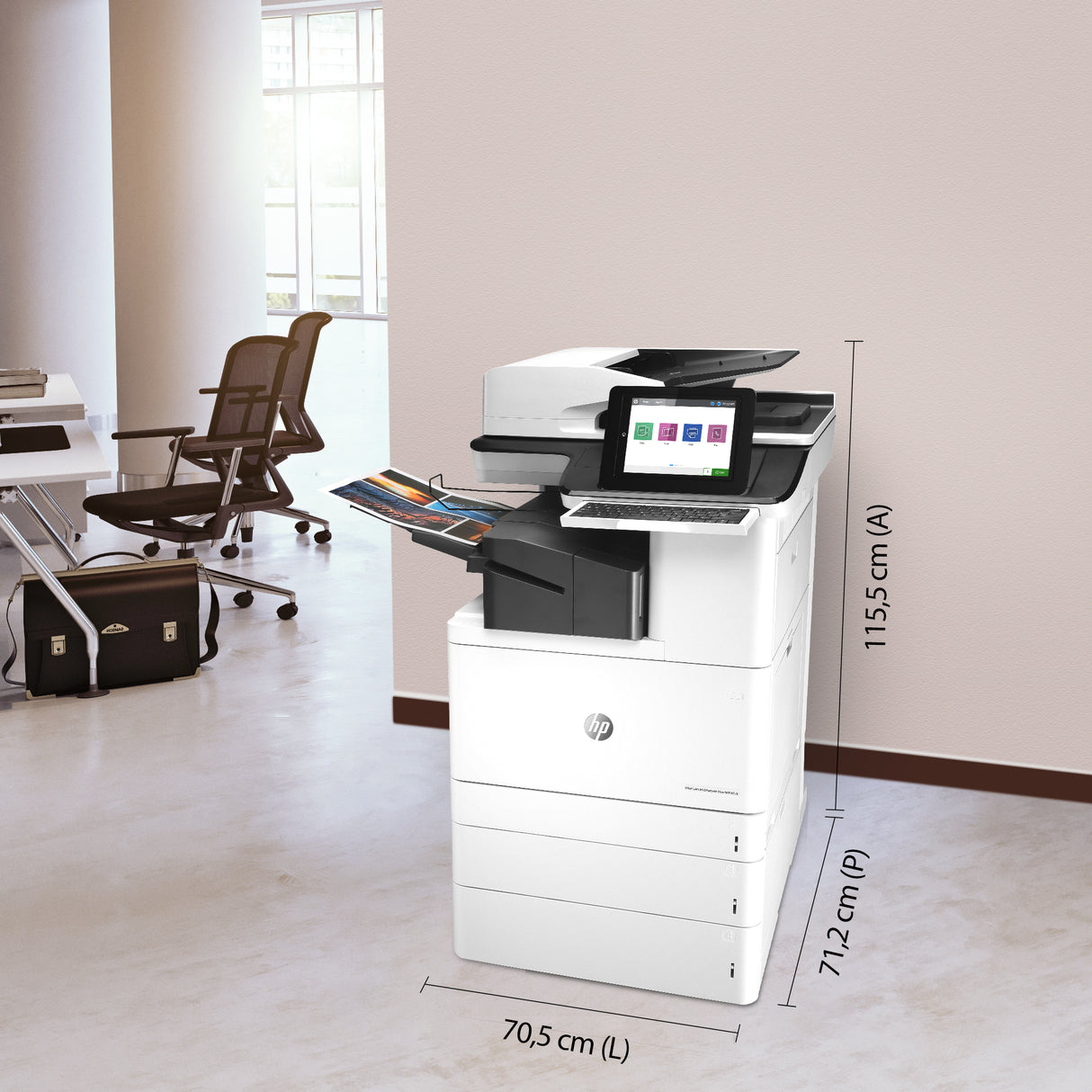 HP Color LaserJet Enterprise Flow LaserJet Enterprise Flow M776zs Inalámbrico Multifunction Color Impresora, Fotocopiadora, escáner; Dúplex Impresora Multifunción Laser WiFi Negro, Blanco