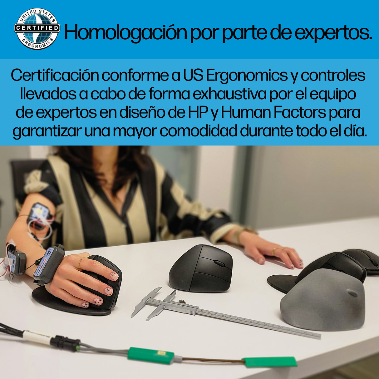 HP Ratón vertical ergonómico HP 925 Ratón Oficina RF Wireless + Bluetooth 4000 DPI Rueda