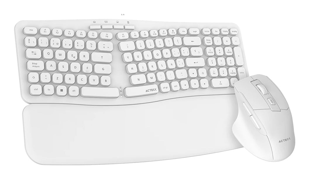 Acteck Creator Ultra Confort MK650 teclado Ratón incluido Hogar / Oficina RF inalámbrico QWERTY Español Blanco
