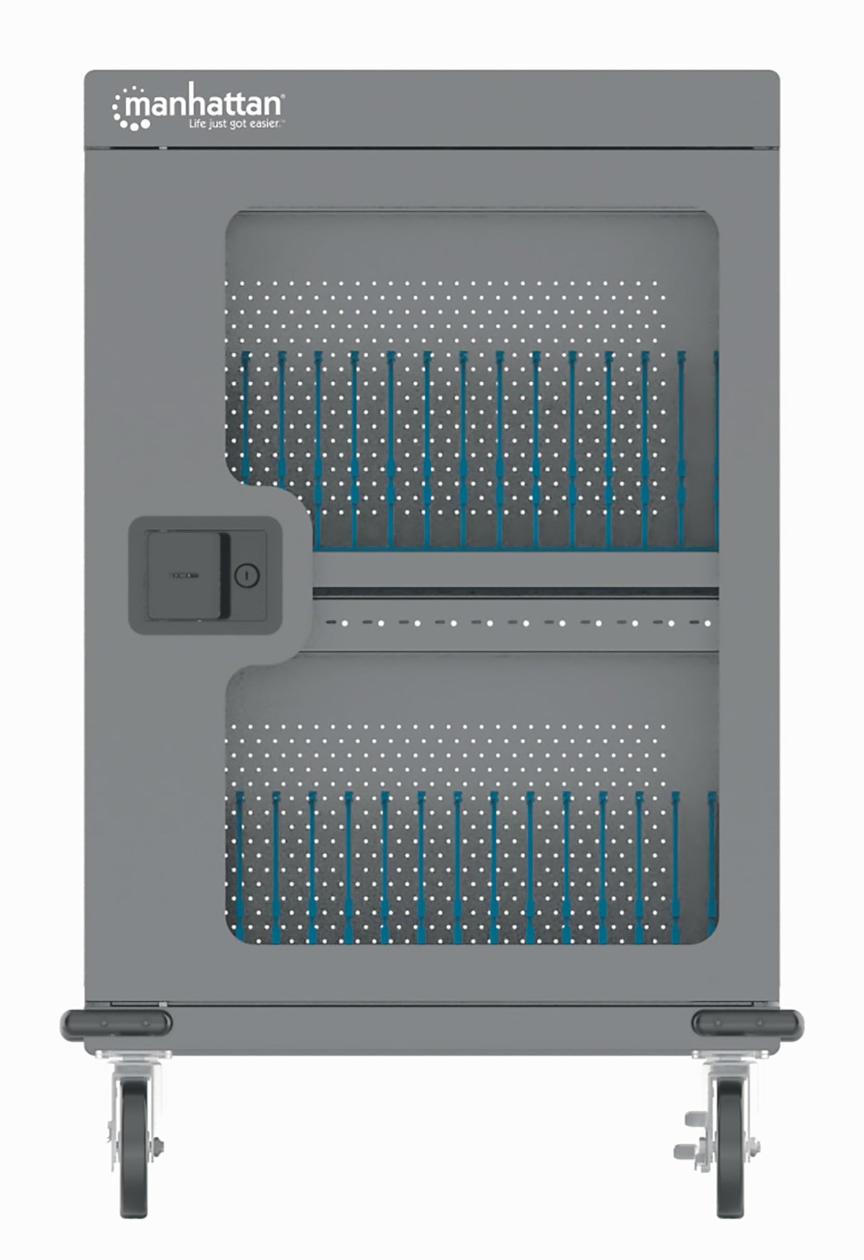 Manhattan Carro de carga USB-C (armario) para 32 dispositivos (iPad hasta 13", MacBook Air hasta 15", Chromebo