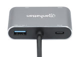 Manhattan Hub/dock USB-C, puertos (4): HDMI, USB-A, USB-C y VGA, con Power Delivery (PD) 87 W- requi