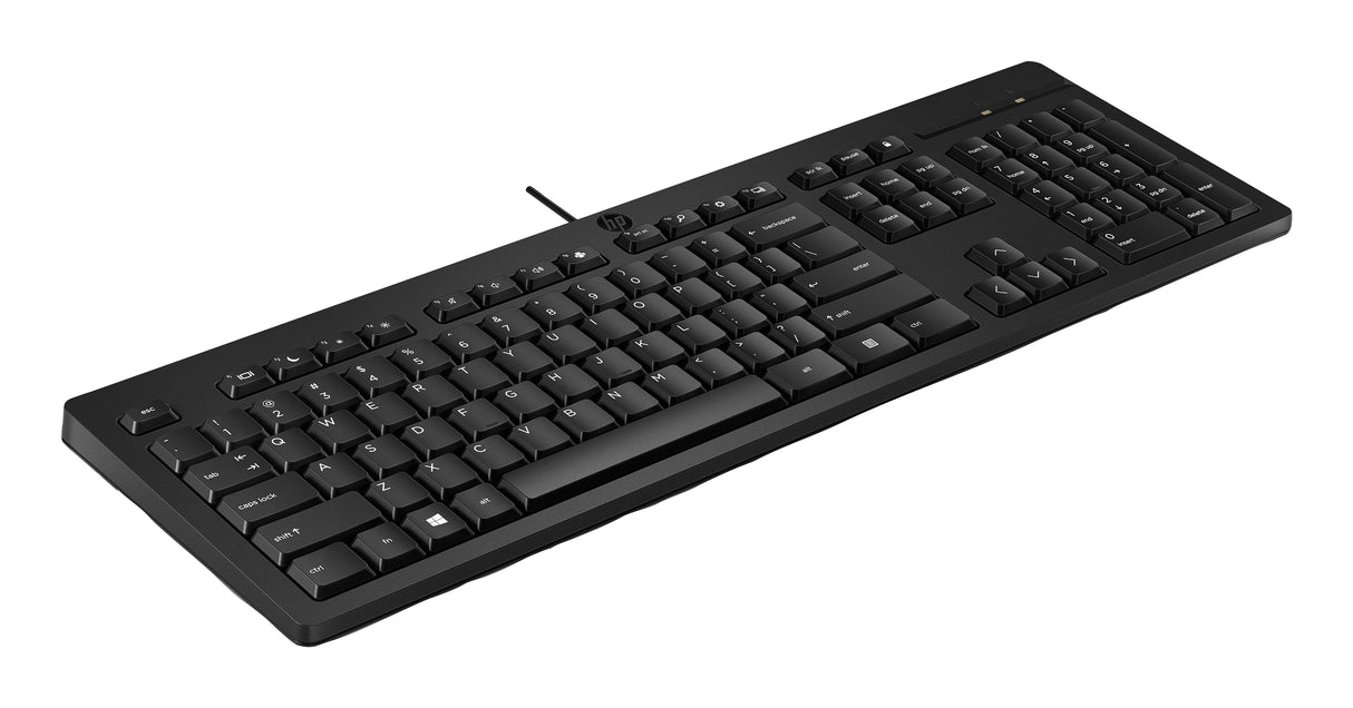 HP Teclado 125 con cable, Tamaño completo (100%), Alámbrico, USB, 266C9AA#ABM