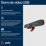 HP Poly Barra de video USB Poly Studio R30, 4K Ultra HD, 3840 x 2160 Pixeles, Gris
