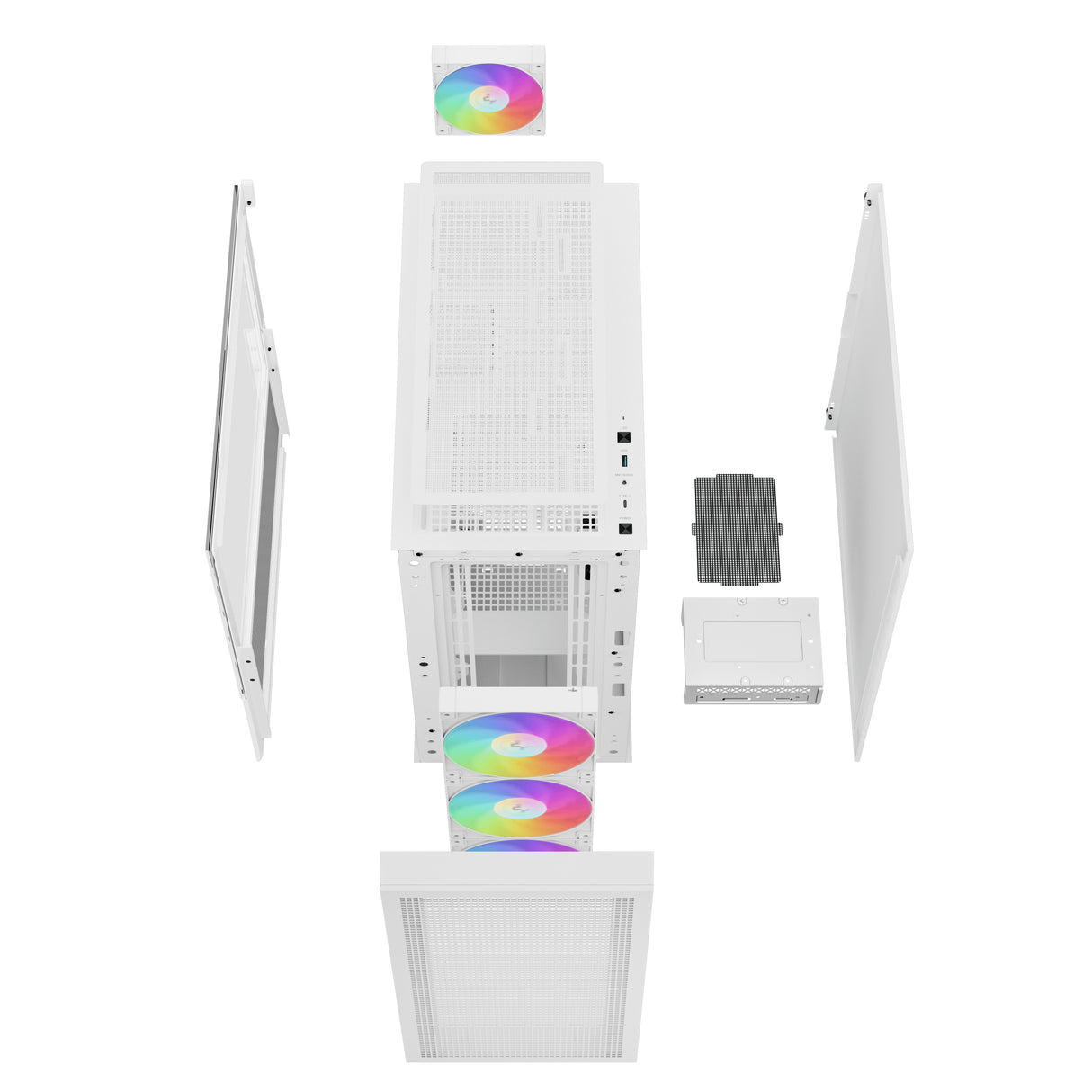 DeepCool CH560 WH carcasas ordenador ABS, Acero, Vidrio templado Midi Tower PC Blanco
