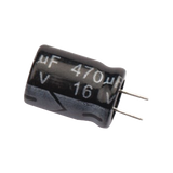 Capacitor Electrolítico de Aluminio, Radial de 470 µFd, 16 Vcc, 105 °C, 8.0 x 11 mm.