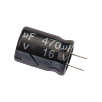 Capacitor Electrolítico de Aluminio, Radial de 470 µFd, 16 Vcc, 105 °C, 8.0 x 11 mm.