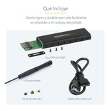 StarTech.com Caja USB 3.0 (5Gbps) a SSD M.2 de Aluminio con UASP - Negro - SATA NGFF M.2 con B Key y B+M Key - Caja Port